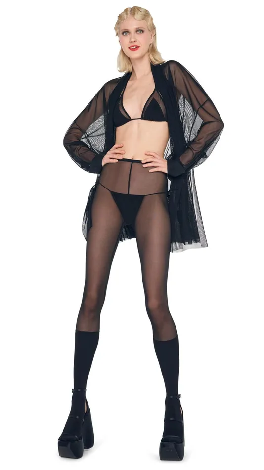 Norma Kamali Swimwear TRIANGLE BRA STRING BOTTOM Blackblack Mesh 8211 Clothing Norma Kamali Swimwear TRIANGLE BRA STRING BOTTOM Blackblack Mesh 8211 Clothing