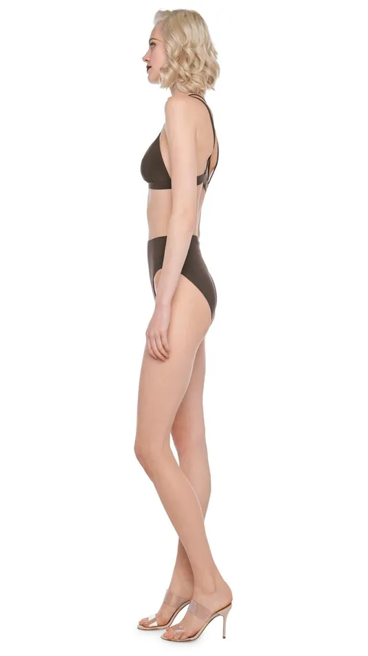 Norma Kamali Swimwear UNDERWIRE BOTTOM Chocolate 8211 Clothing