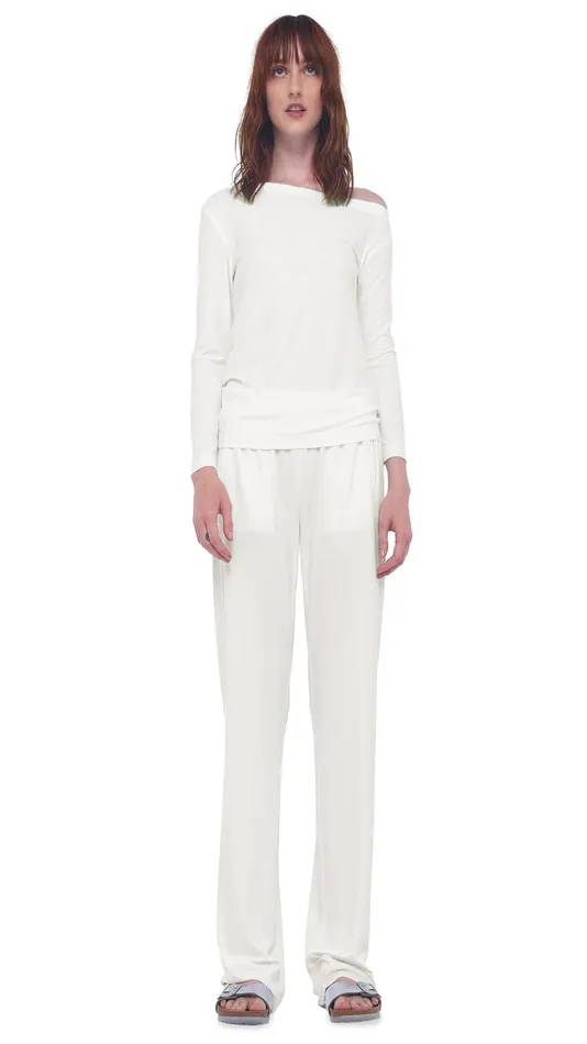 Norma Kamali Tops DROP SHOULDER TOP Snow White 8211 Clothing