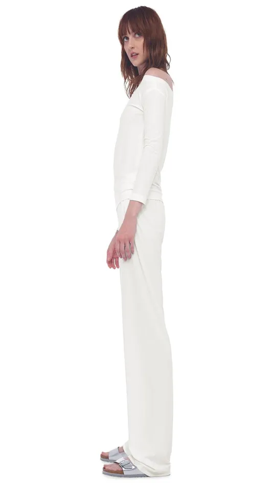 Norma Kamali Tops DROP SHOULDER TOP Snow White 8211 Clothing