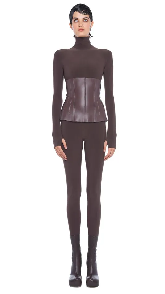 Norma Kamali Tops GRACE CORSET Chocolate 8211 Clothing