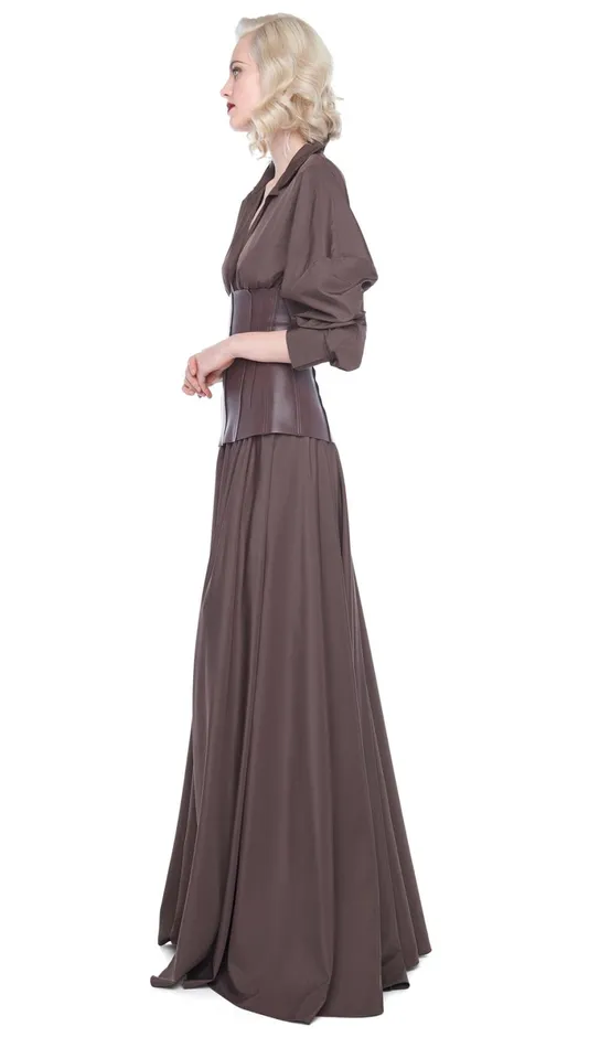 Norma Kamali Tops GRACE CORSET Chocolate 8211 Clothing
