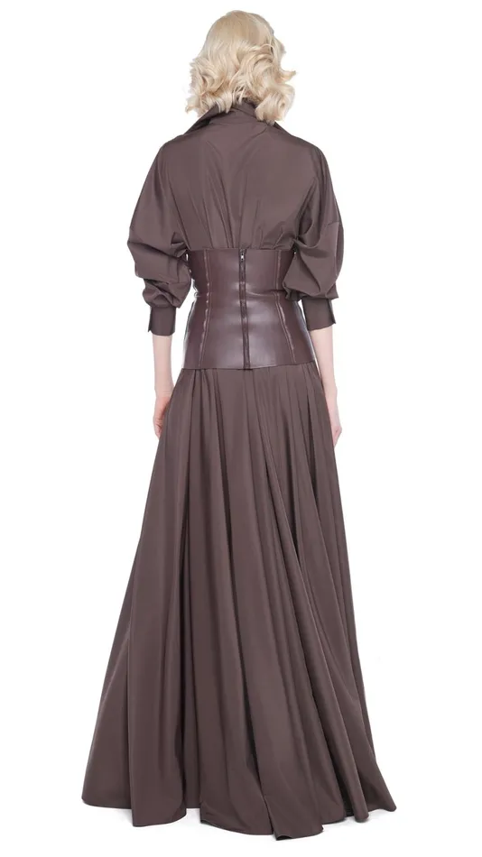 Norma Kamali Tops GRACE CORSET Chocolate 8211 Clothing