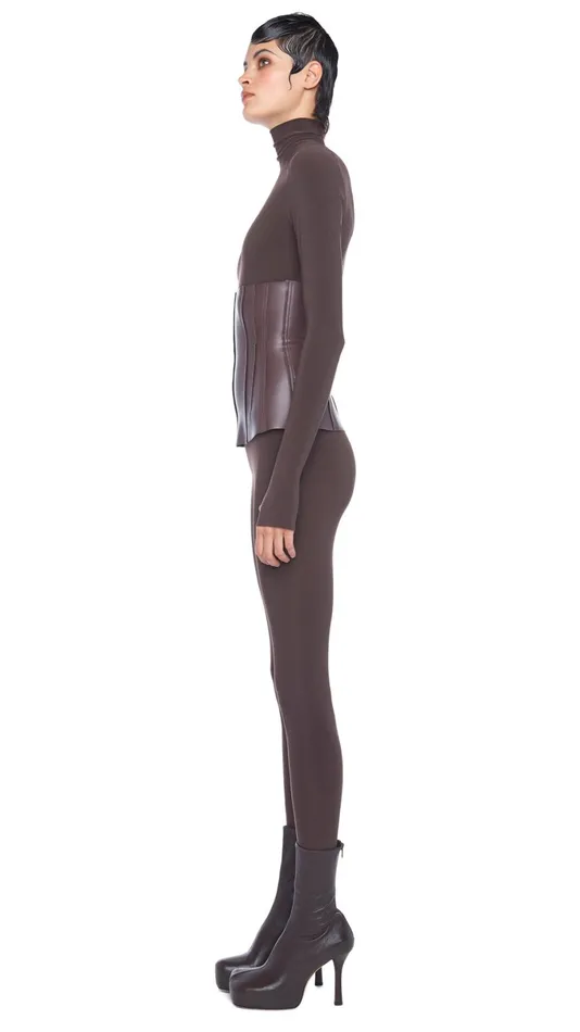 Norma Kamali Tops GRACE CORSET Chocolate 8211 Clothing