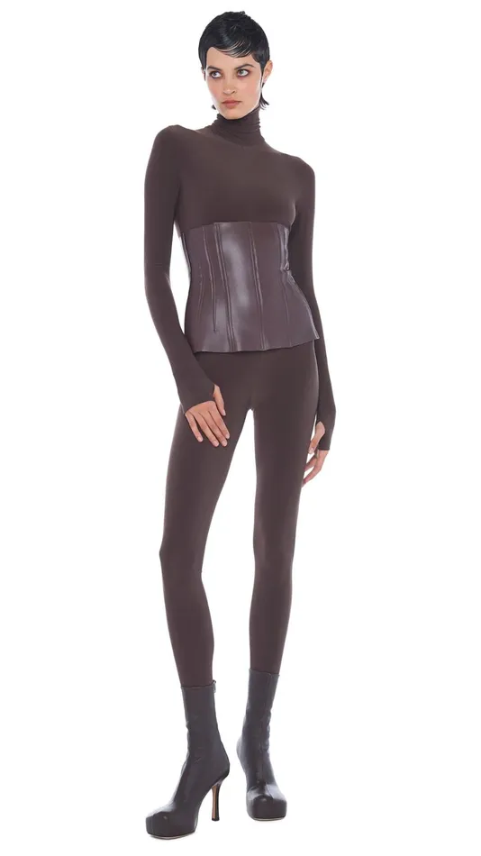 Norma Kamali Tops GRACE CORSET Chocolate 8211 Clothing