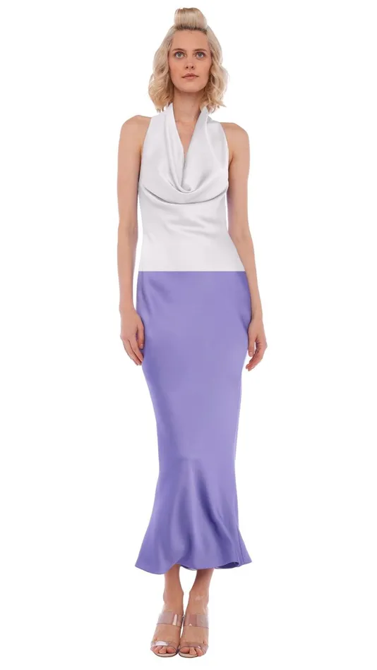 Norma Kamali Tops HALTER DRAPE TOP Snow White 8211 Clothing
