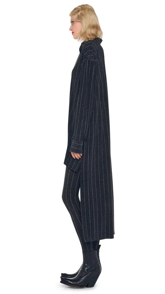 Norma Kamali Tops HI LOW OS BF NK SHIRT Woven Pinstripe 8211 Clothing