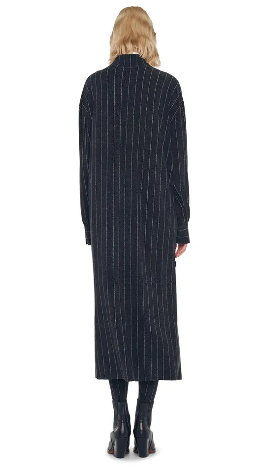Norma Kamali Tops HI LOW OS BF NK SHIRT Woven Pinstripe 8211 Clothing