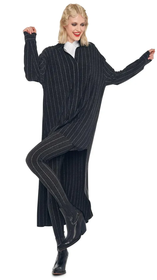 Norma Kamali Tops HI LOW OS BF NK SHIRT Woven Pinstripe 8211 Clothing
