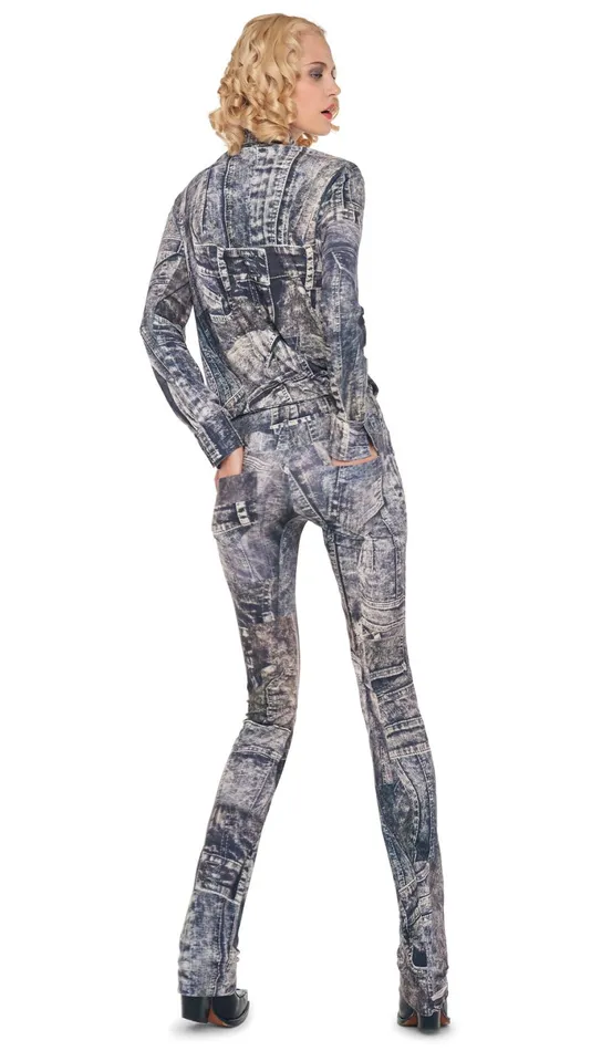 Norma Kamali Tops NK SHIRT W COLLAR STAND Blacknavy Denim Print 8211 Clothing Norma Kamali Tops NK SHIRT W COLLAR STAND Blacknavy Denim Print 8211 Clothing