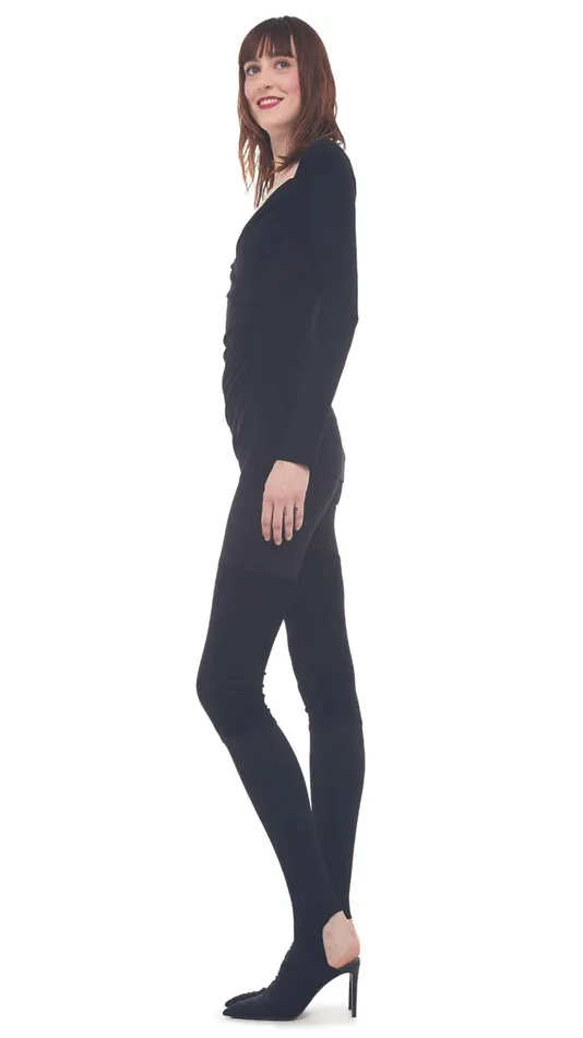 Norma Kamali Tops SWEETHEART SIDE DRAPE TOP Black 8211 Clothing