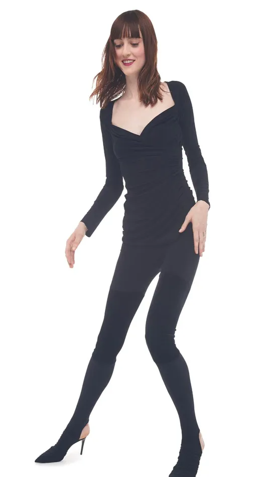 Norma Kamali Tops SWEETHEART SIDE DRAPE TOP Black 8211 Clothing