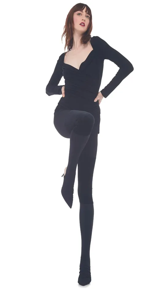 Norma Kamali Tops SWEETHEART SIDE DRAPE TOP Black 8211 Clothing