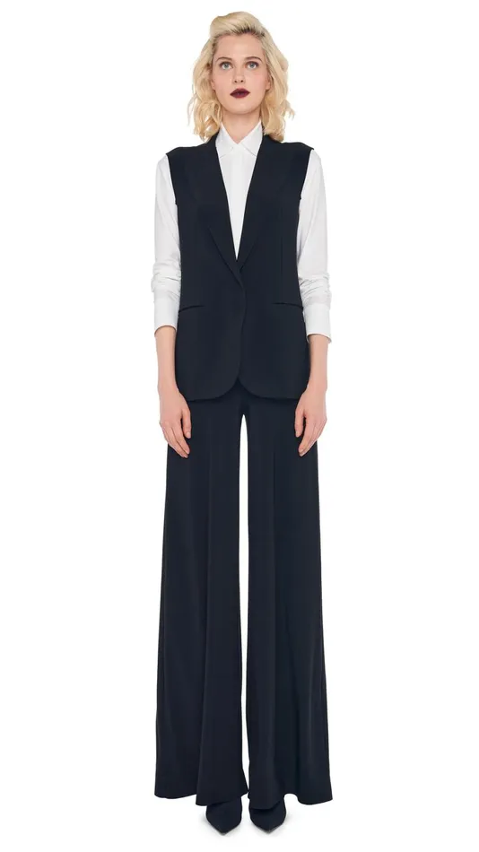 Norma Kamali Wardrobe ELEPHANT PANT With SLEEVELESS SINGLE BREASTED JACKET 8211 Clothing Norma Kamali Wardrobe ELEPHANT PANT With SLEEVELESS SINGLE BREASTED JACKET 8211 Clothing