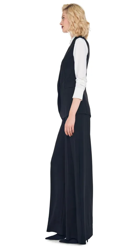 Norma Kamali Wardrobe ELEPHANT PANT With SLEEVELESS SINGLE BREASTED JACKET 8211 Clothing