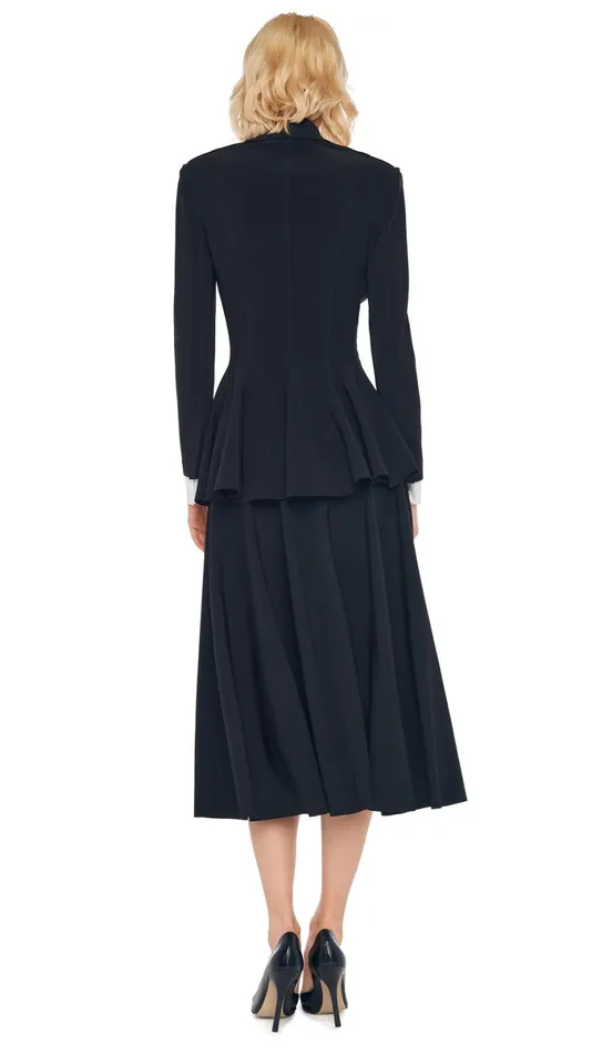 Norma Kamali Wardrobe GRACE SKIRT With SINGLE BREASTED PEPLUM JACKET 8211 Clothing Norma Kamali Wardrobe GRACE SKIRT With SINGLE BREASTED PEPLUM JACKET 8211 Clothing