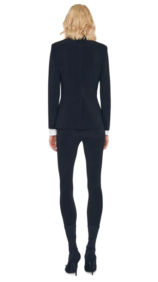 Norma Kamali Wardrobe LEGGING W FOOTIE WO WAISTBAND With CLASSIC SINGLE BREASTED JACKET 8211 Clothing Norma Kamali Wardrobe LEGGING W FOOTIE WO WAISTBAND With CLASSIC SINGLE BREASTED JACKET 8211 Clothing