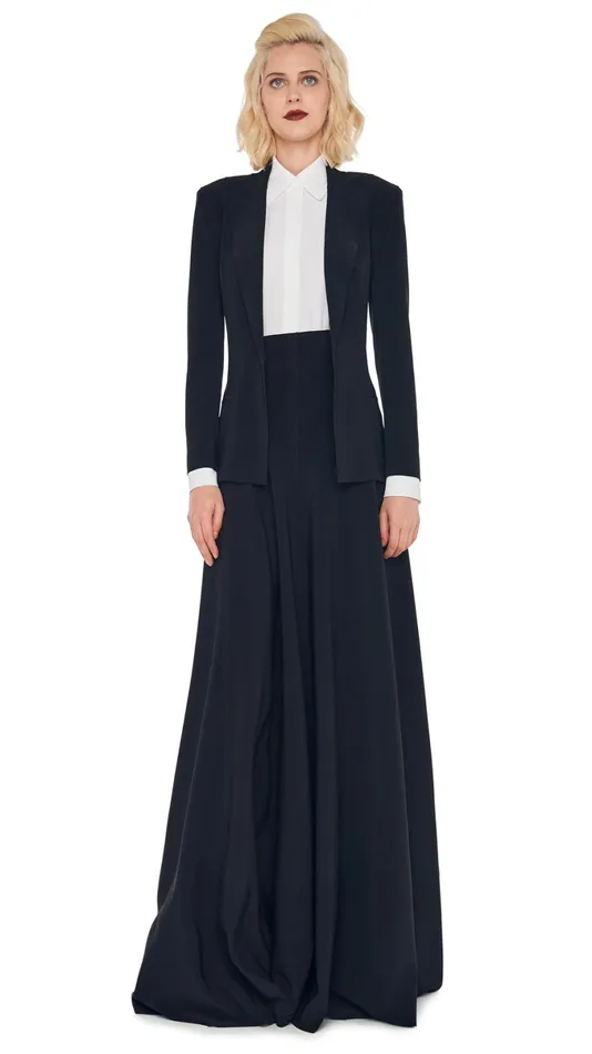 Norma Kamali Wardrobe LONG GRACE SKIRT With SINGLE BREASTED BOY FIT JACKET 8211 Clothing Norma Kamali Wardrobe LONG GRACE SKIRT With SINGLE BREASTED BOY FIT JACKET 8211 Clothing