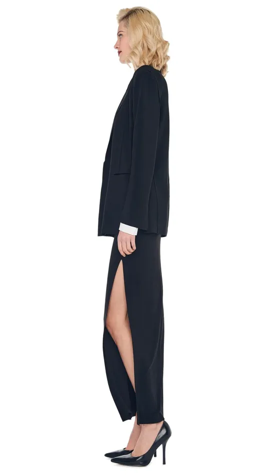 Norma Kamali Wardrobe SIDE SLIT LONG SKIRT With EASY FIT SINGLE BREASTED JACKET 8211 Clothing Norma Kamali Wardrobe SIDE SLIT LONG SKIRT With EASY FIT SINGLE BREASTED JACKET 8211 Clothing