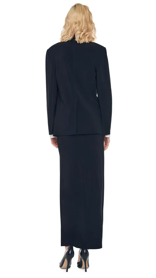 Norma Kamali Wardrobe SIDE SLIT LONG SKIRT With EASY FIT SINGLE BREASTED JACKET 8211 Clothing Norma Kamali Wardrobe SIDE SLIT LONG SKIRT With EASY FIT SINGLE BREASTED JACKET 8211 Clothing