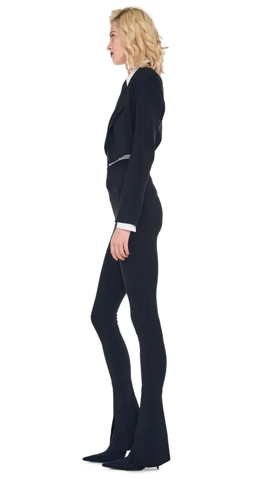 Norma Kamali Wardrobe SPAT LEGGING With CROPPED SINGLE BREASTED JACKET 8211 Clothing