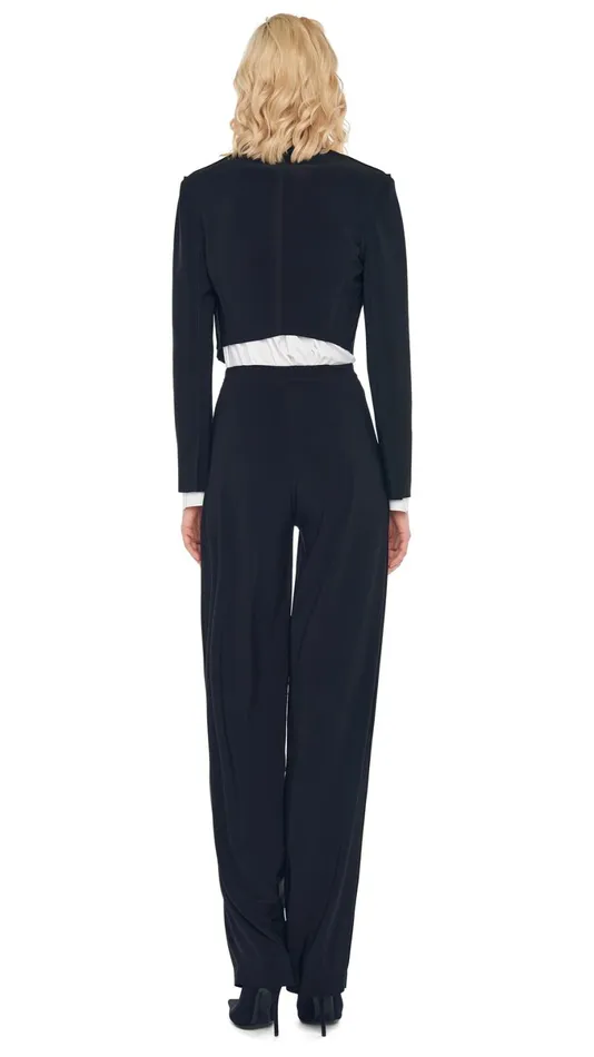 Norma Kamali Wardrobe TAPERED PLEATED TROUSER With CROPPED SINGLE BREASTED JACKET 8211 Clothing