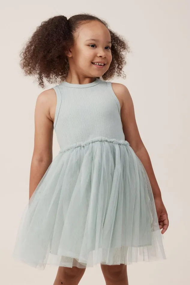 Nova Dress Up Dress Stone Green Girls Cotton On Dresses