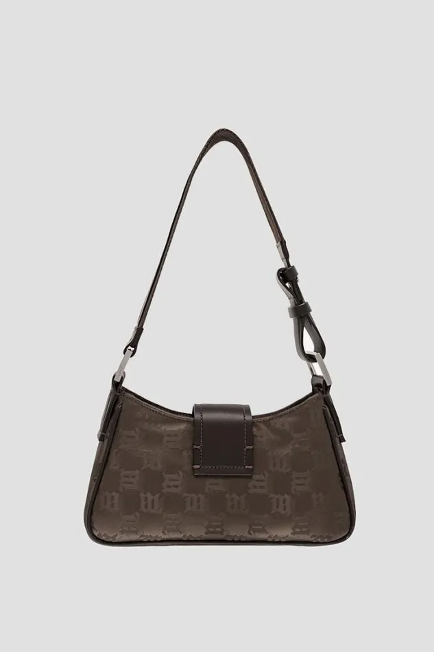 Nylon Monogram Shoulder Bag Brown Women MISBHV Bags