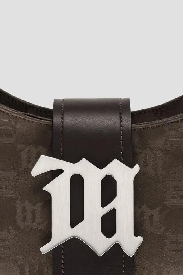 Nylon Monogram Shoulder Bag Brown Women MISBHV Bags