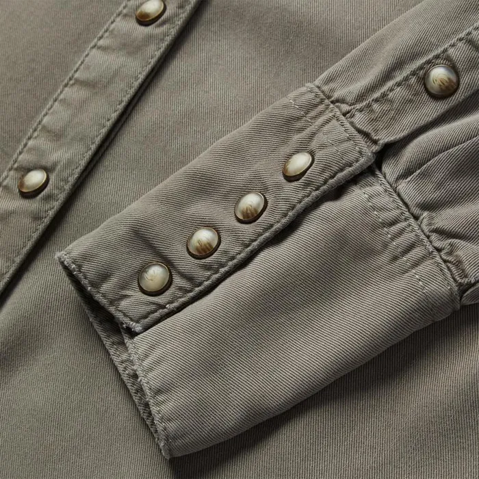 Olive Lyocell Twill Western Shirt Green Women Stetson Western Shirts