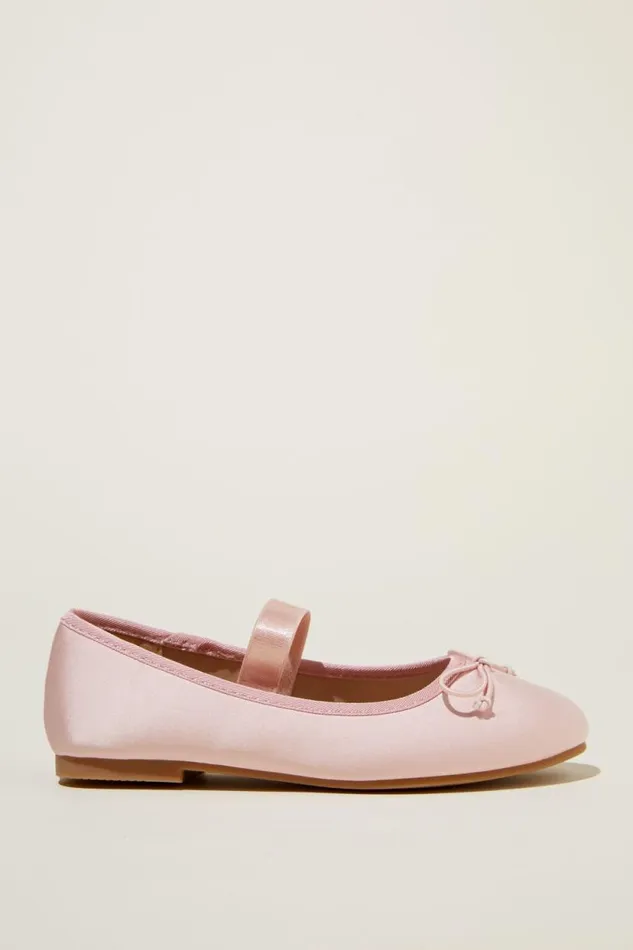 Olivia Ballet Flat Blush Pink Satin Girls Cotton On Activewear