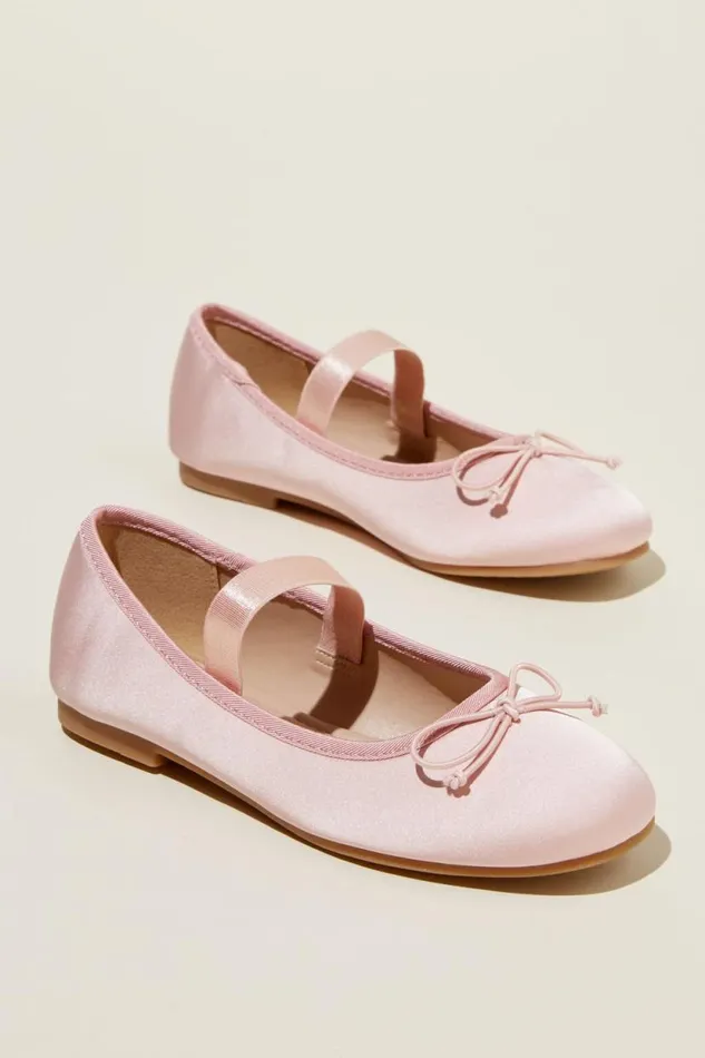 Olivia Ballet Flat Blush Pink Satin Girls Cotton On Activewear Olivia Ballet Flat Blush Pink Satin Girls Cotton On Activewear