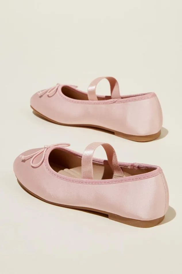 Olivia Ballet Flat Blush Pink Satin Girls Cotton On Activewear Olivia Ballet Flat Blush Pink Satin Girls Cotton On Activewear