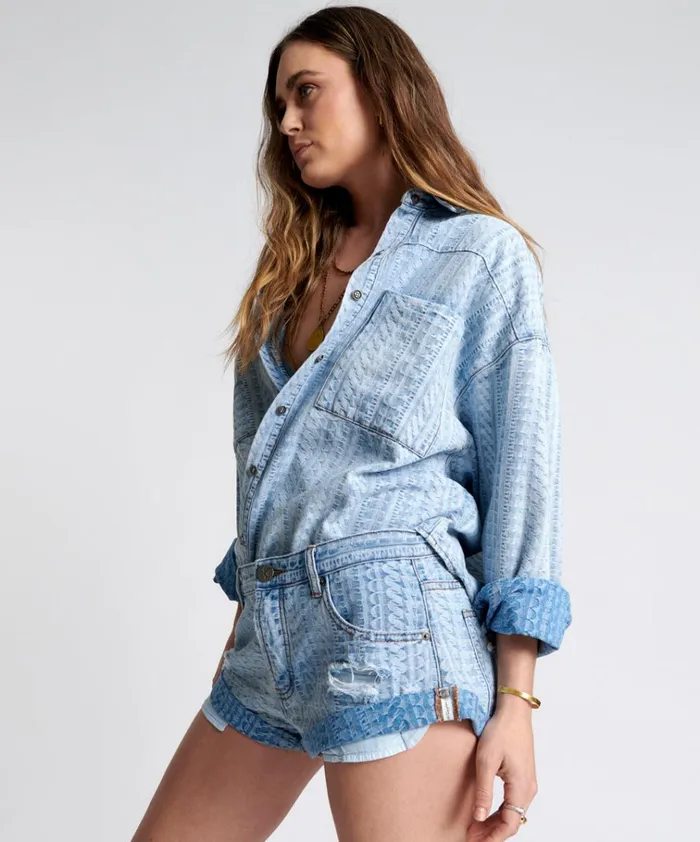 ON REPEAT DENIM DARIA SHACKET Women One Teaspoon Denim Tops ON REPEAT DENIM DARIA SHACKET Women One Teaspoon Denim Tops