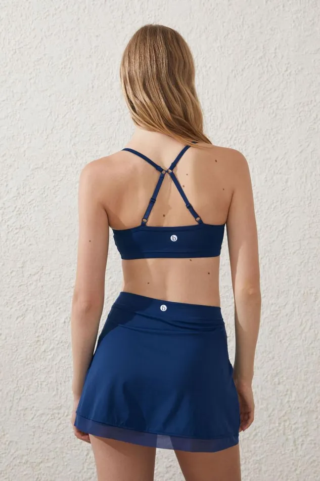 On Track Mesh Trim Skirt Navy Peony Women Cotton On Skirts