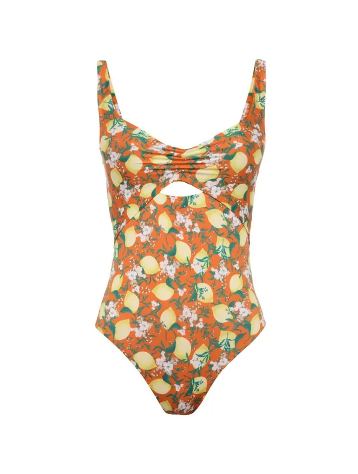 Orange Printed Cutout Swimsuit Swim La Perla OnePiece Bathing Suits