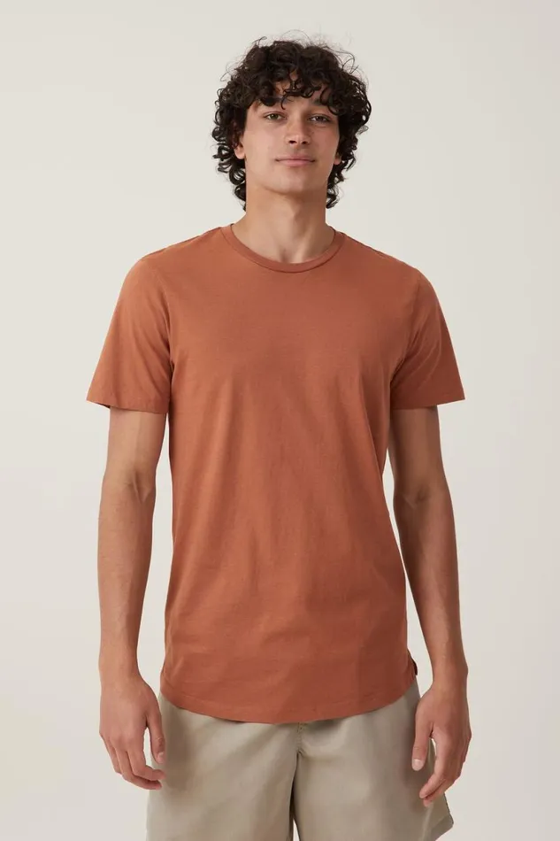 Organic Longline TShirt Terracotta Men Cotton On Tees and Tanks