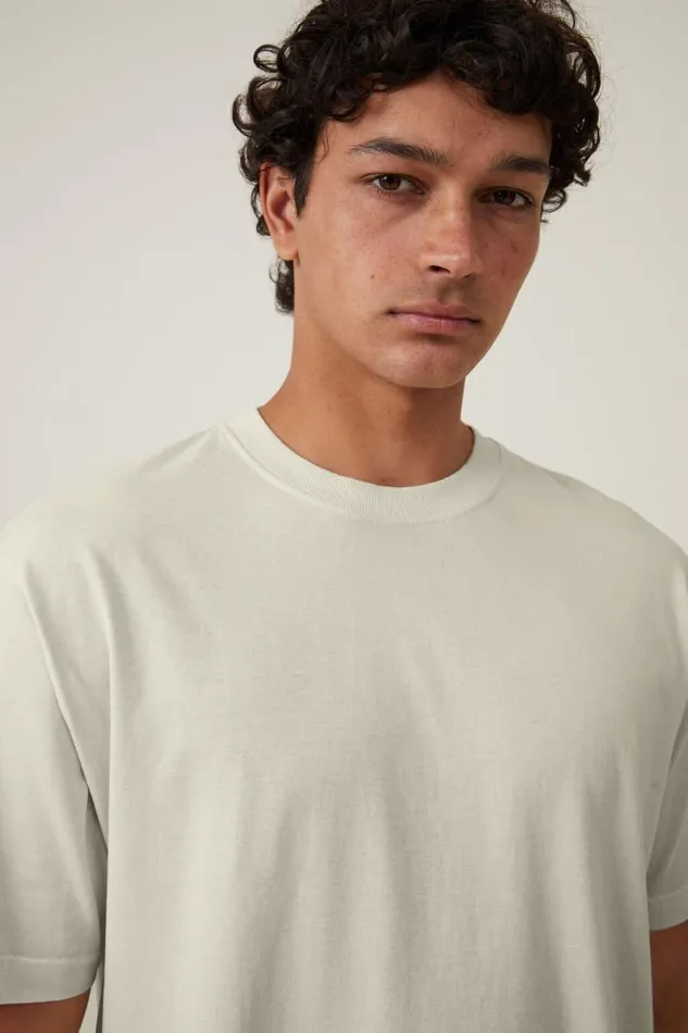 Organic Loose Fit TShirt Ecru Men Cotton On Tees and Tanks