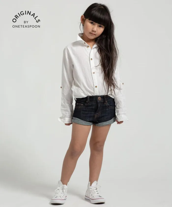 ORGANIC RAW BANDIT SHORT BLUE WomenKids One Teaspoon Organic Tees