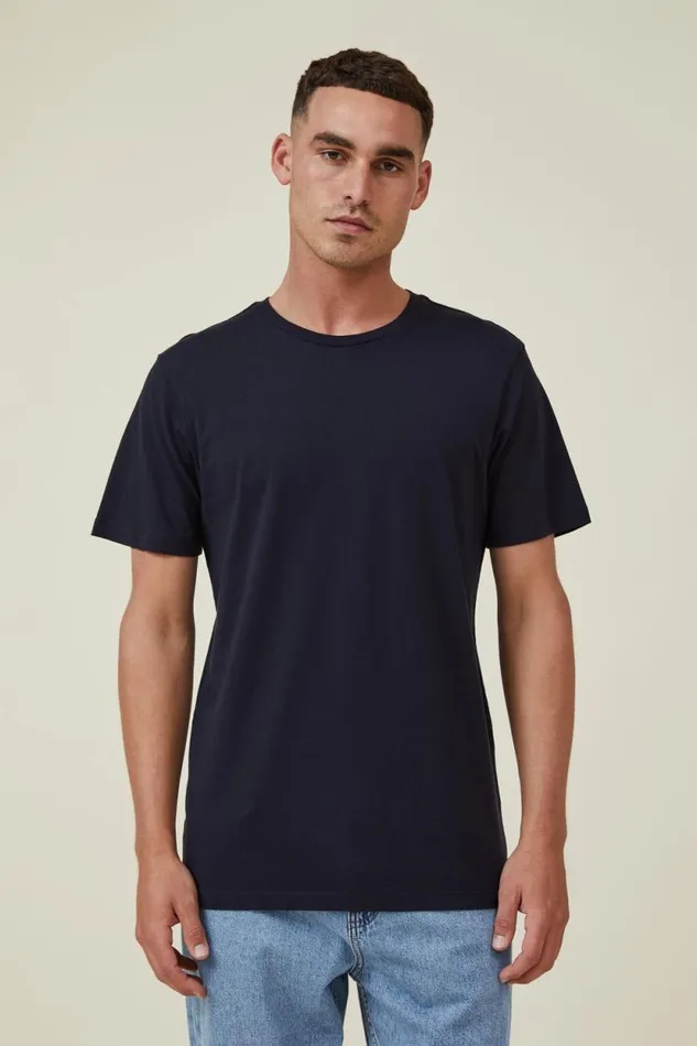 Organic Regular Fit Crew TShirt Ink Navy Men Cotton On Tees and Tanks