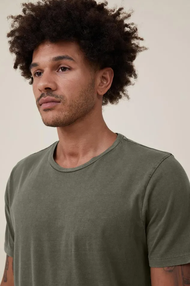 Organic Regular Fit Crew TShirt Military Men Cotton On Tees and Tanks