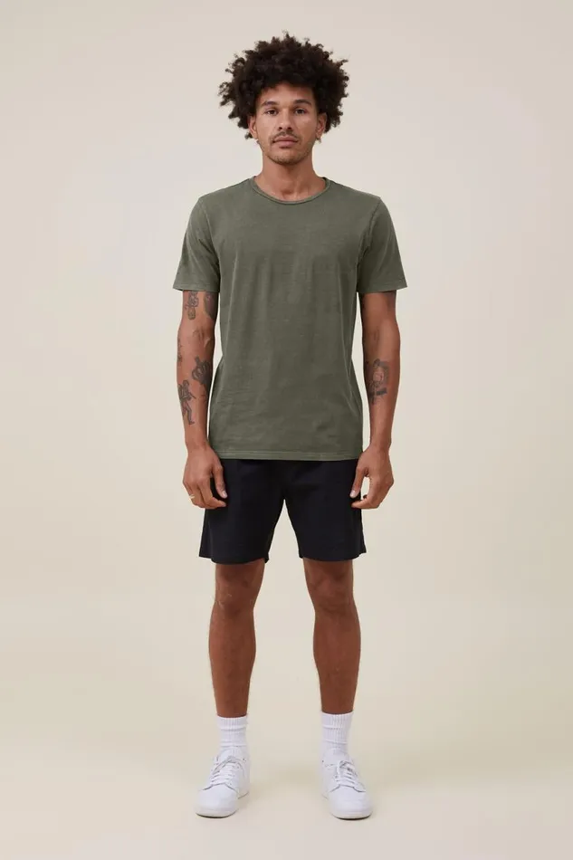 Organic Regular Fit Crew TShirt Military Men Cotton On Tees and Tanks