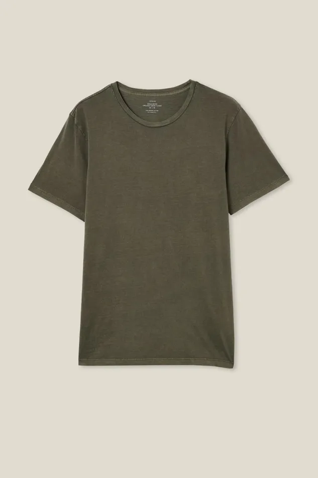 Organic Regular Fit Crew TShirt Military Men Cotton On Tees and Tanks