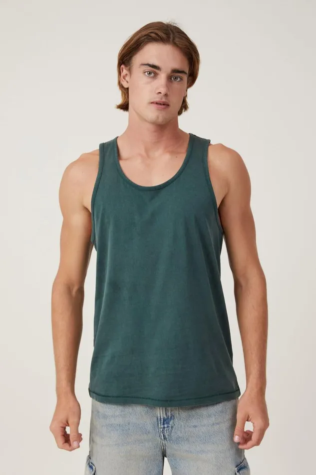 Organic Tank Pine Needle Green Men Cotton On Tees and Tanks