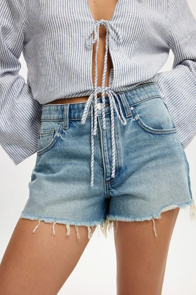 Original Cut Off Denim Short Lake Blue Rips Women Cotton On Shorts Original Cut Off Denim Short Lake Blue Rips Women Cotton On Shorts
