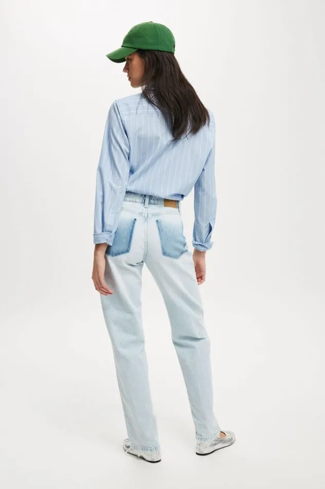 Original Straight Jean Crystal Bluewash Pocket Women Cotton On Pants Original Straight Jean Crystal Bluewash Pocket Women Cotton On Pants