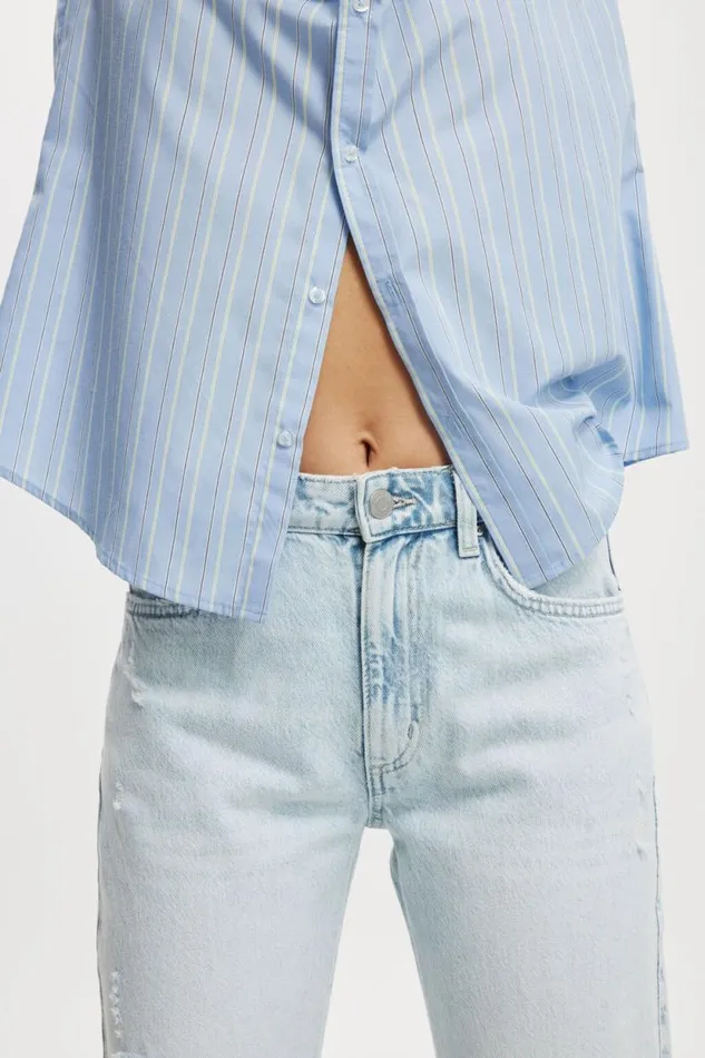 Original Straight Jean Crystal Bluewash Pocket Women Cotton On Pants Original Straight Jean Crystal Bluewash Pocket Women Cotton On Pants