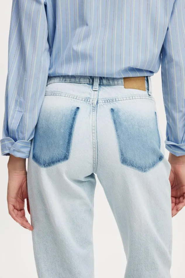 Original Straight Jean Crystal Bluewash Pocket Women Cotton On Pants Original Straight Jean Crystal Bluewash Pocket Women Cotton On Pants