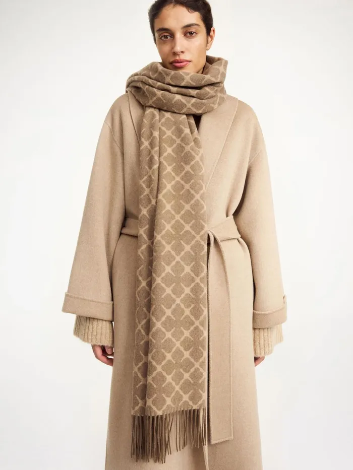 Ortega CashmereBlend Scarf Light Brown Women By Malene Birger Scarves