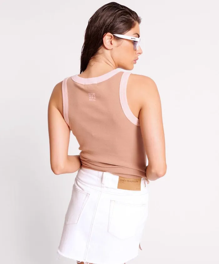 OTS 2 TONE EQUIPMENT TANK Women One Teaspoon Tees and Tanks OTS 2 TONE EQUIPMENT TANK Women One Teaspoon Tees and Tanks